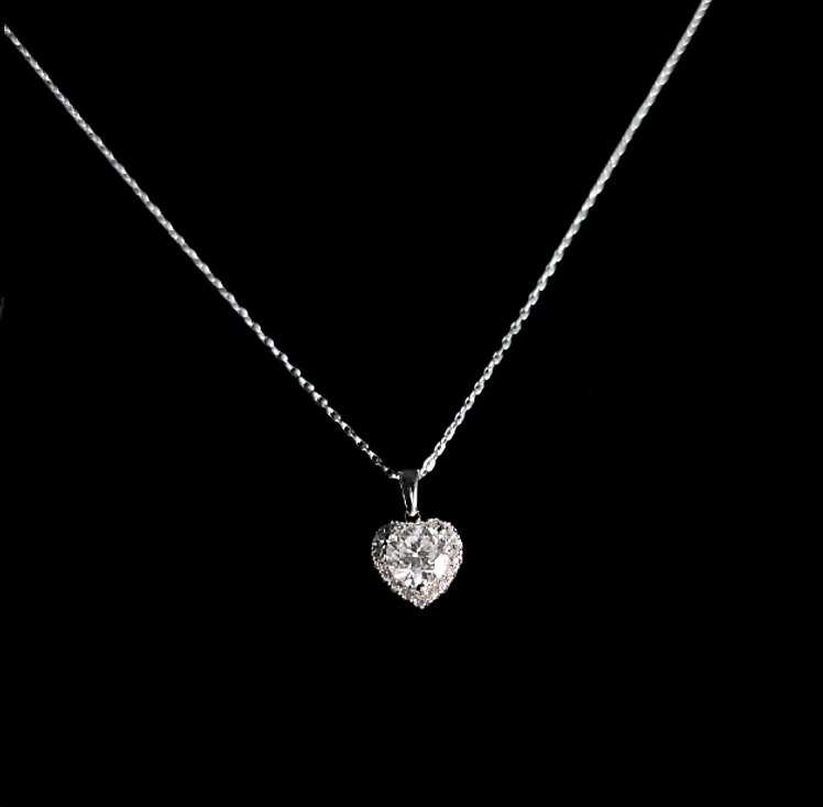 Moissanite Necklace Heart